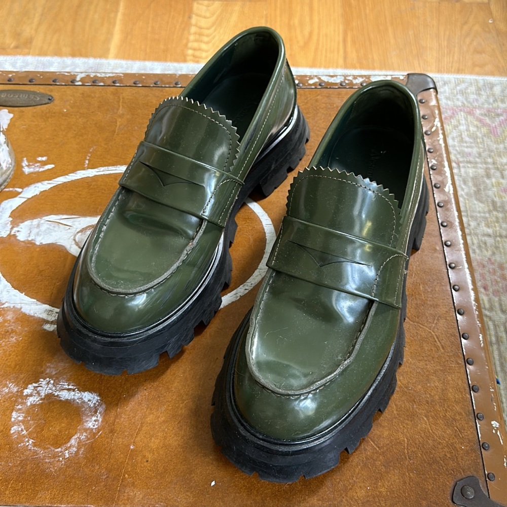 Alexander McQueen Green Lug-sole Loafers